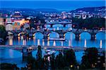 Bridges Over Vltava River, Prague, Czech Republic