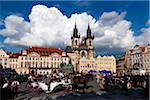 Church of Our Lady before Tyn and Town Square, Old Town, Prague, Czech Republic