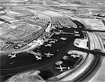 1950s AERIAL OF IDLEWILD AIRPORT NOW JOHN F. KENNEDY AIRPORT NEW YORK TERMINAL BUILDING