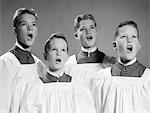 1950s - 1960s FOUR CHOIR BOYS SINGING