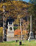 CHURCH BELFRY STARK NH HEADSTONES MONUMENTS IN CEMETERY