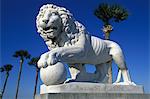 LION SCULPTURE ON BRIDGE OF LIONS ST. AUGUSTINE FLORIDA USA