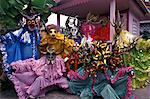 GROUP OF PEOPLE WEARING TRADITIONAL COSTUMES AND HORNED VEJIGANTES MASKS PONCE PUERTO RICO