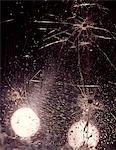 1970s BULLET HOLES AND RAINDROPS ON SHATTERED GLASS WINDSHIELD