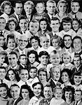 1960s COLLAGE MONTAGE OF MANY HEADS OF PEOPLE EVERY AGE GENDER RACE MOTHER FATHER SON DAUGHTER GRANDMOTHER GRANDFATHER SMILING