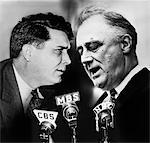 1940s WENDELL WILKIE AND FRANKLIN DELANO ROOSEVELT COMPOSITE WITH MICROPHONES