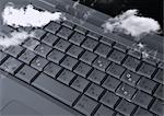 Clouds and computer keyboards