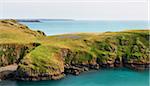 Île de Skomer View Over vers la côte de Pembrokeshire, Pembrokeshire, pays de Galles, Royaume Uni