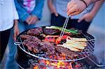 Barbecue with vegetables on barbecue grill