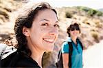 Woman smiling outdoors