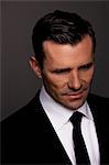 Nahaufnahme von businessman's frowning Gesicht