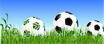 World Cup South Africa balls on the grass