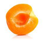 part of the fruits of apricot isolated on white background