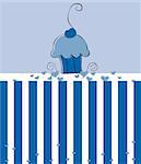 Cute blue birthday party cupcake invite