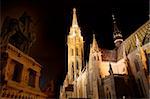 Matthias church and Saint Istvan statue in Budapest, Hungary