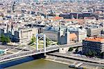 view of Elizabeth bridge, Budapest, Hungary from Citadel