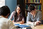 Students preparing the examinations in a library