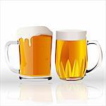 two beer glasses vector illustration