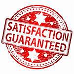 Rubber stamp illustration showing "SATISFACTION GUARANTED" text. Also available as a Vector in Adobe illustrator EPS format, compressed in a zip file