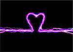 Pink heart plasma spark illustration