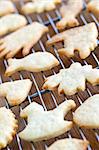 Cooling rack with fresh baked homemade shortbread cookies