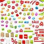 Big Discount Set, Isolated On White Background, Vector Illustration