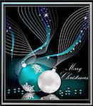 Christmas background silver  and blue