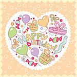Happy birthday card vector illustration