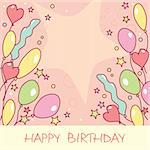 Happy birthday card with balloons