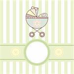 vector baby card with cradle