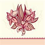 vector retro card with flowers
