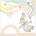 baby card with lovely fairy