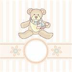 baby card with teddy bear