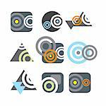 collection of abstract vector symbols