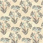 vector seamless retro floral background