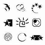 set of design elements, abstract icons