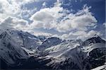 mountains in clouds. Caucasus, region Dombay.