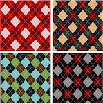 Set of plaid patterns,cottons