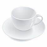 Empty teacup on saucer. Vector illustration