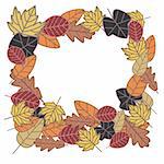 autumn frame made from vector leaves