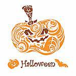halloween pumpkin card vector illustration
