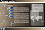 web site design template for company with platinum background and map of the world