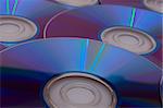 Background of Blue Glowing CD Compact Discs