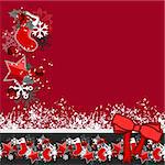 Christmas greeting card with stylized Christmas decorations