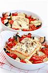 Baked feta cheese with vegetables