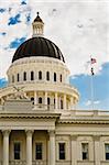 california capitol building in sacramento, Done and California State Flag