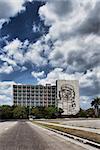 Facade with Che Guevara relief near Revolution Square in Havana