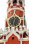 The Kremlin Spasskaya tower on Red Square in Moscow, Russia