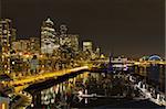 Seattle Washington Downtown Waterfront Skyline at Night Reflection