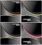 Perforated metal background - set